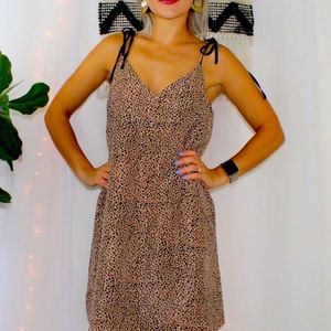She + Sky Animal Print Strap Bow Dress